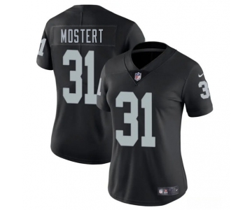 Women's Las Vegas Raiders #31 Raheem Mostert Black 2025 Vapor Football Stitched Jersey