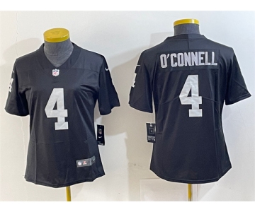 Women's Las Vegas Raiders #4 Aidan O'Connell Black Vapor Untouchable Limited Football Stitched Jersey