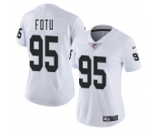 Women's Las Vegas Raiders #95 Leki Fotu White 2025 Vapor Football Stitched Jersey