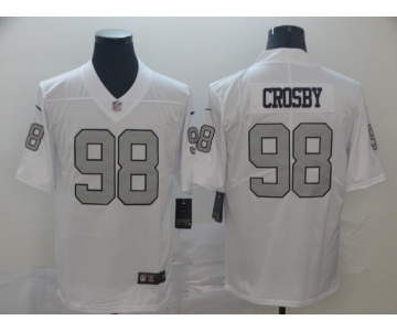 Women's Las Vegas Raiders #98 Maxx Crosby White Color Rush Limited Stitched Jersey