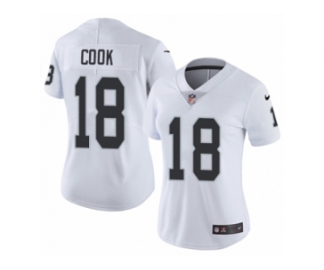 Women's Nike Oakland Raiders #18 Connor Cook Vapor Untouchable Limited White NFL Jersey