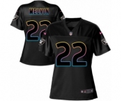 Women's Nike Oakland Raiders #22 Rashaan Melvin Game Black Fashion NFL Jersey