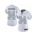 Women's Nike Oakland Raiders #34 Bo Jackson Limited White Rush NFL Jersey