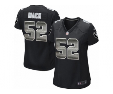 Women's Nike Oakland Raiders #52 Khalil Mack Limited Black Strobe NFL Jersey