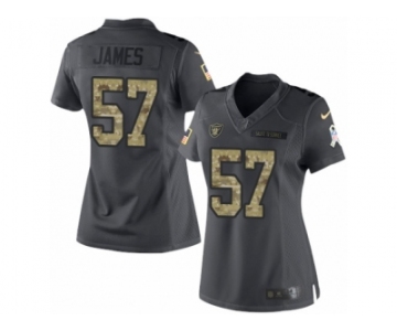 Women's Nike Oakland Raiders #57 Cory James Limited Black 2016 Salute to Service NFL Jersey
