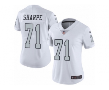 Women's Nike Oakland Raiders #71 David Sharpe Limited White Rush NFL Jersey