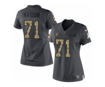 Women's Nike Oakland Raiders #71 Menelik Watson Limited Black 2016 Salute to Service NFL Jersey