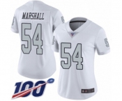 Women's Oakland Raiders #54 Brandon Marshall Limited White Rush Vapor Untouchable 100th Season Football Jersey