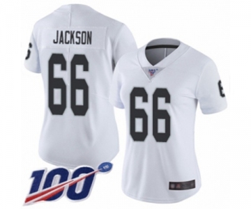 Women's Oakland Raiders #66 Gabe Jackson White Vapor Untouchable Limited Player 100th Season Football Jersey