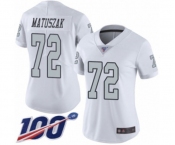 Women's Oakland Raiders #72 John Matuszak Limited White Rush Vapor Untouchable 100th Season Football Jersey
