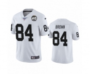 Women's Oakland Raiders #84 Antonio Brown White 60th Anniversary Vapor Untouchable Limited Player 100th Season Football Jersey