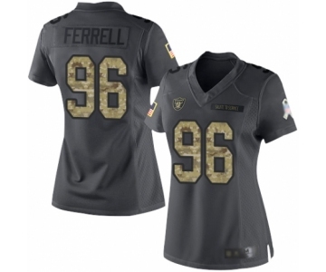 Women's Oakland Raiders #96 Clelin Ferrell Limited Black 2016 Salute to Service Football Jersey