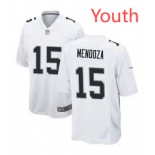 Youth Las Vegas Raiders #15 Fernando Mendoza White Vapor Limited Stitched Jersey Youth Las Vegas Raiders #15 Fernando Mendoza White Vapor Limited Stitched Jersey