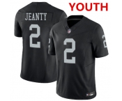 Youth Las Vegas Raiders #2 Ashton Jeanty Black 2025 F.U.S.E. Vapor Stitched Football Jersey