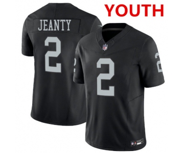 Youth Las Vegas Raiders #2 Ashton Jeanty Black 2025 F.U.S.E. Vapor Stitched Football Jersey