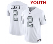 Youth Las Vegas Raiders #2 Ashton Jeanty White 2025 F.U.S.E. Vapor Stitched Football Jerseys