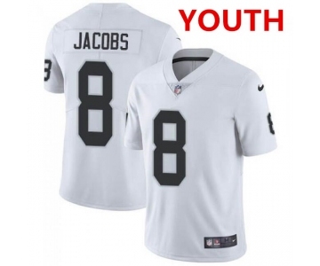 Youth Las Vegas Raiders #8 Josh Jacobs White Vapor Untouchable Limited Stitched Jersey