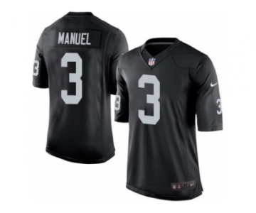 Youth Nike Oakland Raiders #3 E. J. Manuel Limited Black Team Color NFL Jersey
