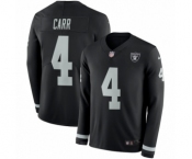 Youth Nike Oakland Raiders #4 Derek Carr Limited Black Therma Long Sleeve NFL Jersey