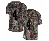 Youth Nike Oakland Raiders #4 Derek Carr Limited Camo Rush Realtree NFL Jersey