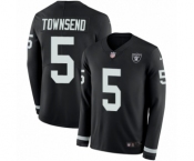 Youth Nike Oakland Raiders #5 Johnny Townsend Limited Black Therma Long Sleeve NFL Jersey