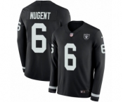 Youth Nike Oakland Raiders #6 Mike Nugent Limited Black Therma Long Sleeve NFL Jersey