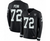 Youth Nike Oakland Raiders #72 Donald Penn Limited Black Therma Long Sleeve NFL Jersey