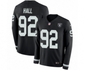 Youth Nike Oakland Raiders #92 P.J. Hall Limited Black Therma Long Sleeve NFL Jersey