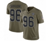 Youth Nike Oakland Raiders #96 Cornellius Carradine Limited Olive 2017 Salute to Service NFL Jersey