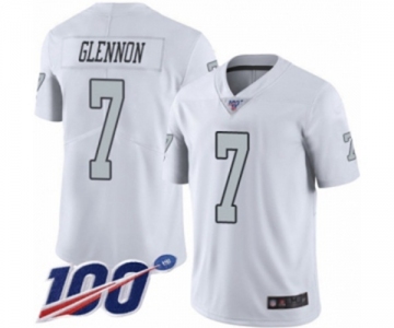 Youth Oakland Raiders #7 Mike Glennon Limited White Rush Vapor Untouchable 100th Season Football Jersey
