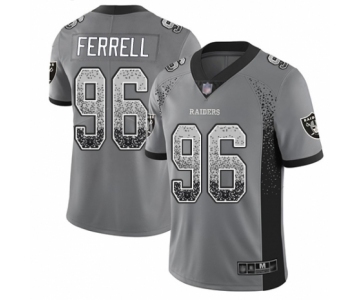 Youth Oakland Raiders #96 Clelin Ferrell Limited Gray Rush Drift Fashion Football Jersey