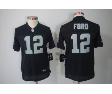 nike youth nfl jerseys oakland raiders #12 jacoby ford black[nike limited]