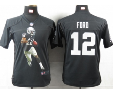 nike youth nfl jerseys oakland raiders #12 jacoby ford black[portrait fashion]