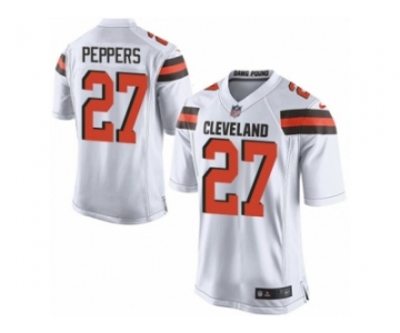 Youth Browns #27 Jabrill Peppers White Stitched NFL New Elite Jersey