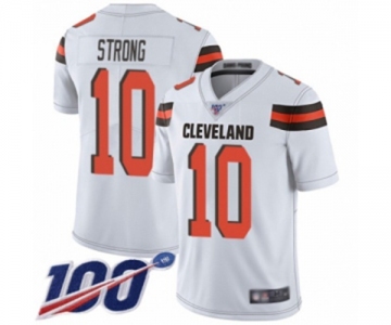 Youth Cleveland Browns #10 Jaelen Strong White Vapor Untouchable Limited Player 100th Season Football Jersey