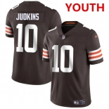 Youth Cleveland Browns #10 Quinshon Judkins Brown 2025 Vapor Limited Football Stitched Jersey