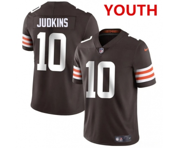 Youth Cleveland Browns #10 Quinshon Judkins Brown 2025 Vapor Limited Football Stitched Jersey