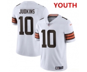 Youth Cleveland Browns #10 Quinshon Judkins White 2025 Vapor Limited Football Stitched Jersey