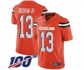 Youth Cleveland Browns #13 Odell Beckham Jr. 100th Season Orange Alternate Vapor Untouchable Limited Player Football Jersey
