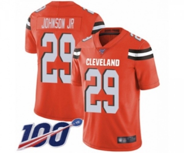 Youth Cleveland Browns #29 Duke Johnson Orange Alternate Vapor Untouchable Limited Player 100th Season Football Jersey