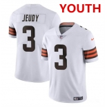 Youth Cleveland Browns #3 Jerry Jeudy White Vapor Limited Stitched Football Jersey Youth Cleveland Browns #3 Jerry Jeudy White Vapor Limited Stitched Football Jersey
