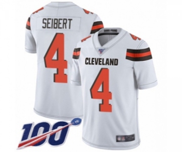 Youth Cleveland Browns #4 Austin Seibert White Vapor Untouchable Limited Player 100th Season Football Jersey