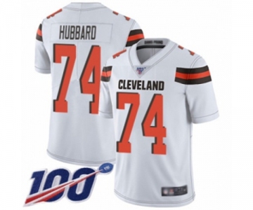 Youth Cleveland Browns #74 Chris Hubbard White Vapor Untouchable Limited Player 100th Season Football Jersey