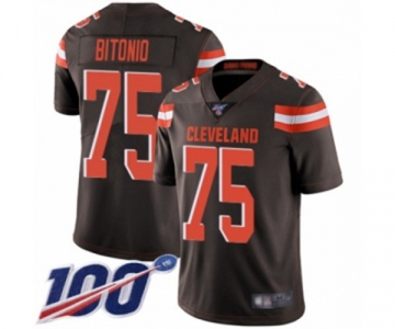 Youth Cleveland Browns #75 Joel Bitonio Brown Team Color Vapor Untouchable Limited Player 100th Season Football Jersey