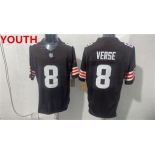 Youth Cleveland Browns #8 Jared Verse Brown 2026 Vapor Limited Football Stitched Jersey Youth Cleveland Browns #8 Jared Verse Brown 2026 Vapor Limited Football Stitched Jersey