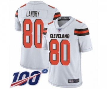 Youth Cleveland Browns #80 Jarvis Landry White Vapor Untouchable Limited Player 100th Season Football Jersey