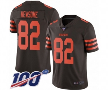 Youth Cleveland Browns #82 Ozzie Newsome Limited Brown Rush Vapor Untouchable 100th Season Football Jersey