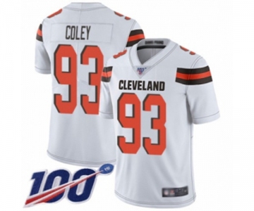 Youth Cleveland Browns #93 Trevon Coley White Vapor Untouchable Limited Player 100th Season Football Jersey