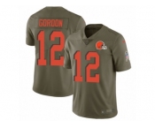 Youth Nike Cleveland Browns #12 Josh Gordon Limited Olive 2017 Salute to Service NFL Jersey
