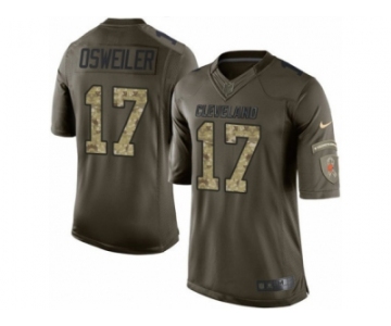 Youth Nike Cleveland Browns #17 Brock Osweiler Limited Green Salute to Service NFL Jersey